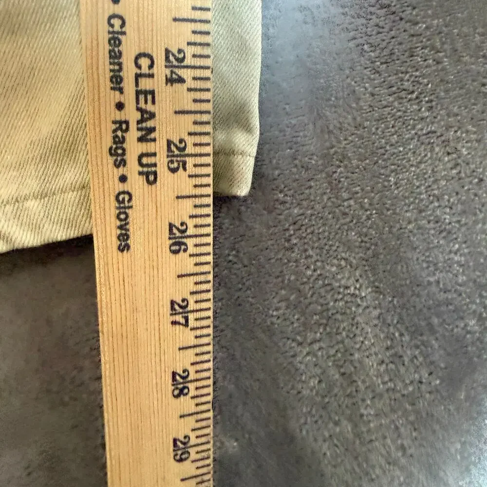 Ring of Fire Slim Straight Jeans Mens 34x27 Cream Khaki Denim Pants Casual